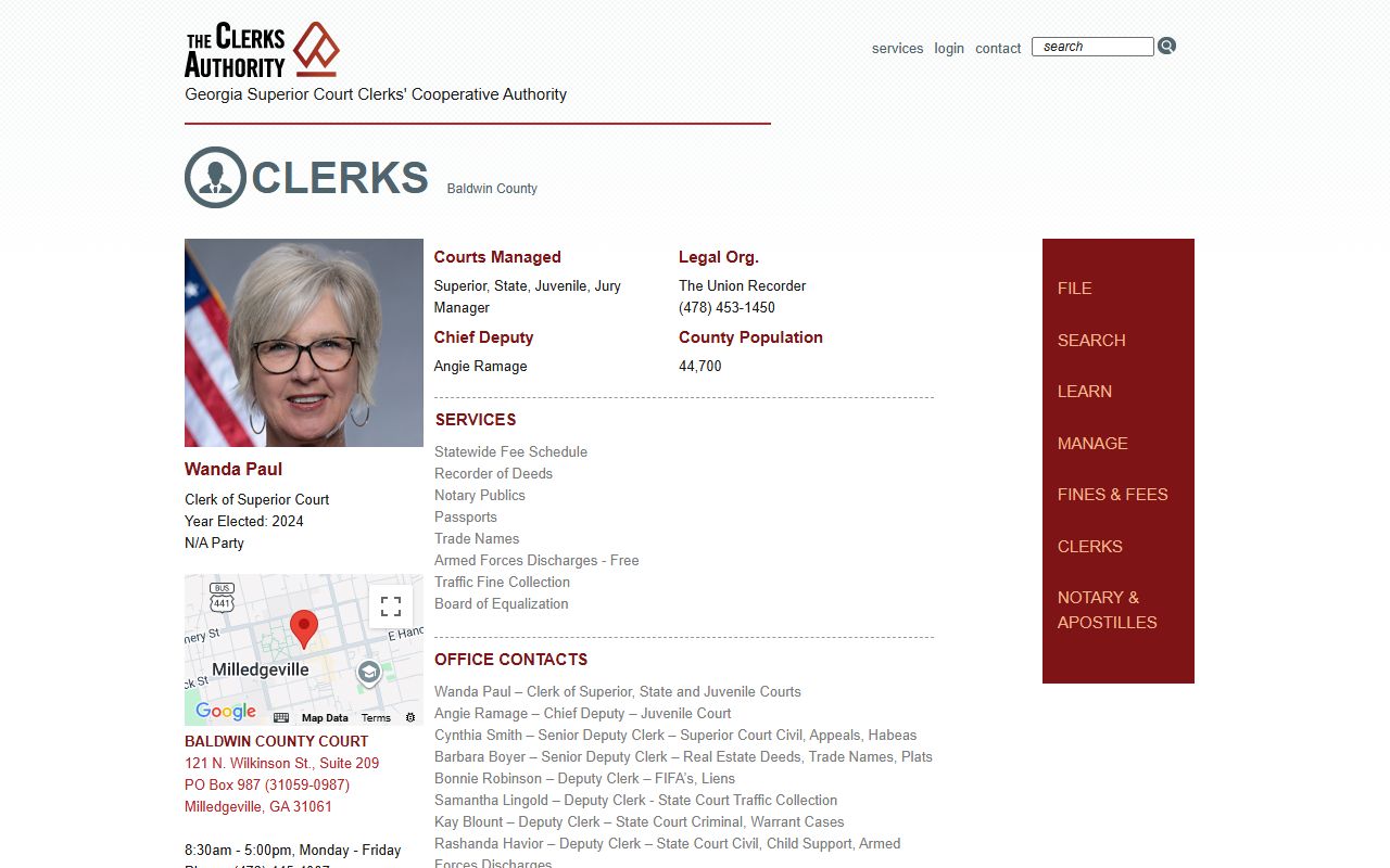 GSCCCA Baldwin County clerk profile
