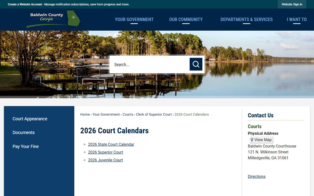 Baldwin County court dockets 2026 court calendars source