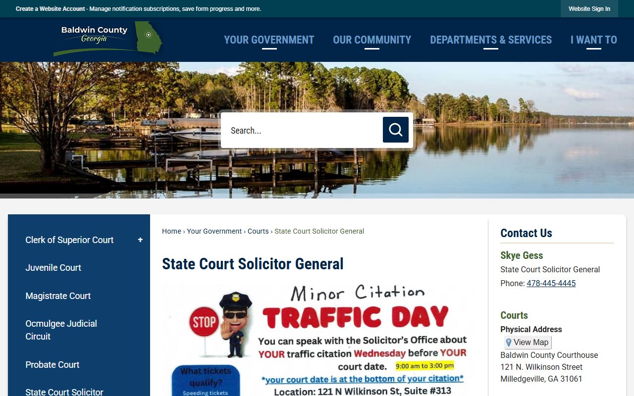 Baldwin County criminal court records State Court Solicitor-General source