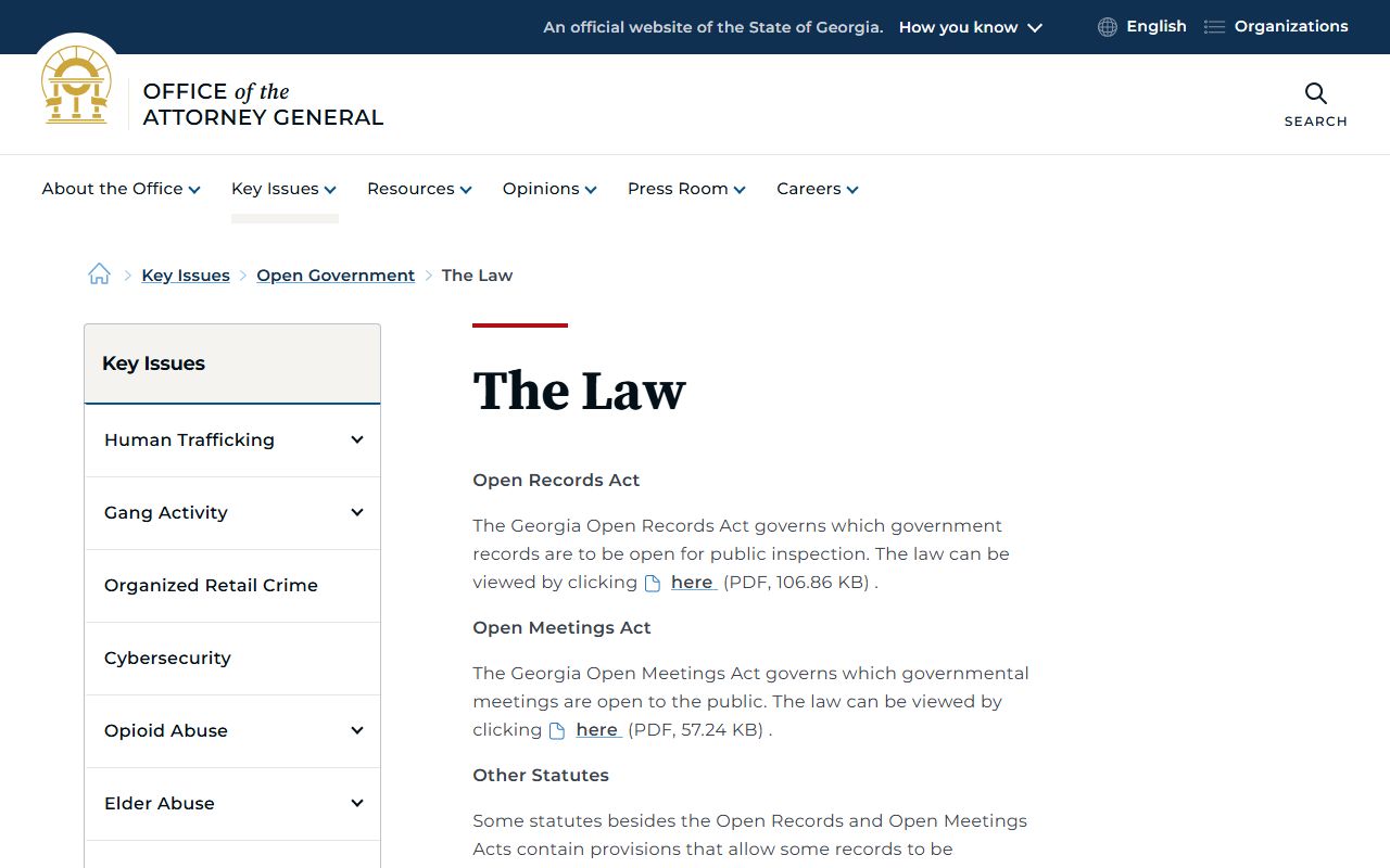 Baldwin County court records Georgia open government law page