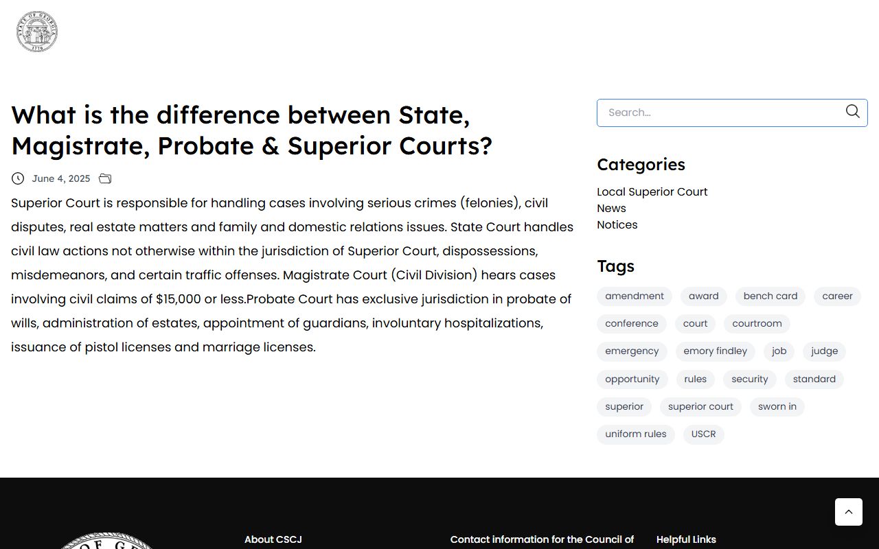 Baldwin County criminal court records Georgia court role FAQ